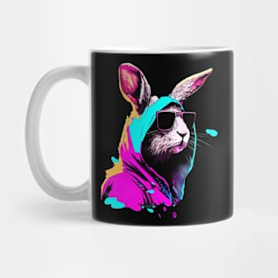 Rabbit wears sunglasses and a hood Mug